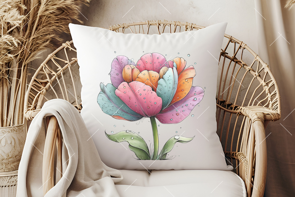Whimsical Spring Tulip Flower Clipar, an Illustration by OK Design (Photo 5 of 6)