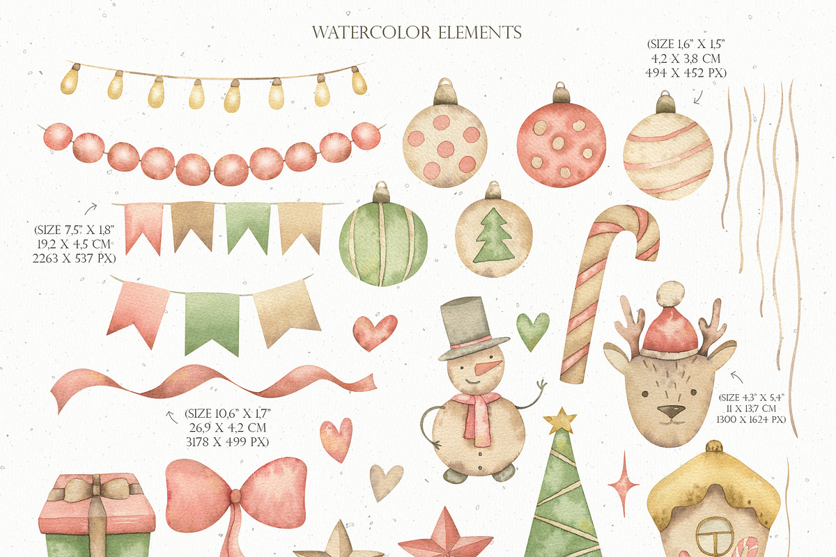 Watercolor Cozy Christmas set, an Illustration by OrangePeafowlArt (Photo 2 of 14)