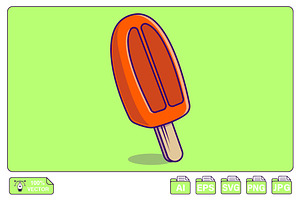 Orange Popsicle Cartoon, a Food Illustration by Artstorystudio