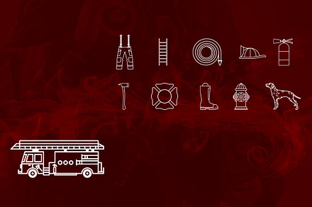 Fire Fighter Icon Set