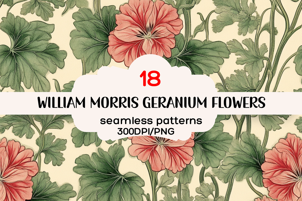 William Morris Geranium Seamless, a Pattern Graphic by PrintablesByFranklyn (Photo 1 of 10)
