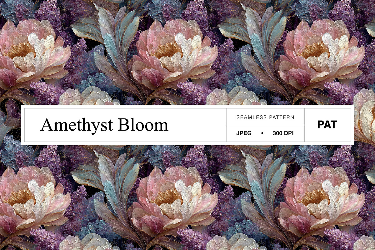 Amethyst Bloom Pattern, a Pattern Graphic by saskaratype (Photo 1 of 5)