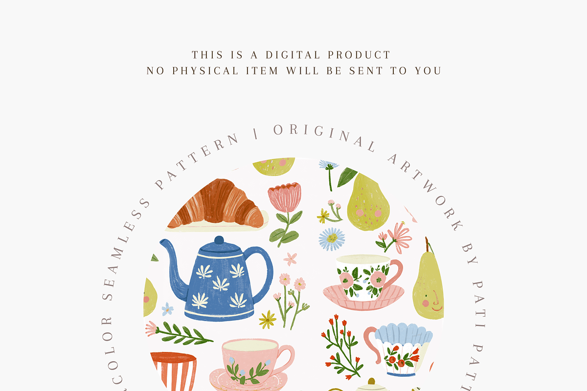 Vintage Teacups Seamless Pattern, a Pattern Graphic by Pati Charm Studio (Photo 4 of 6)