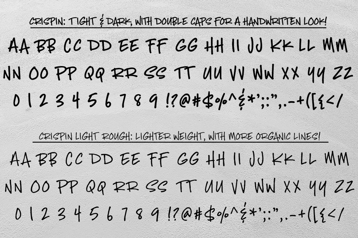 Crispin: handwritten marker font preview 2