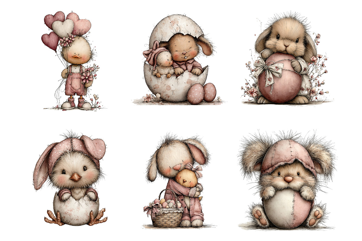 Whimsical Easter Clipart, an Illustration by SinaCreation (Photo 5 of 11)