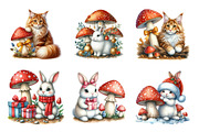 Christmas Bunny Clipart Bundle, an Illustration by SinaCreation (Thumbnail 4 of 7)