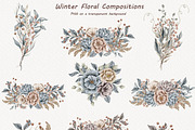 Watercolor Winter Florals Collection, a Decorative Illustration by BarvArt (Thumbnail 9 of 14)