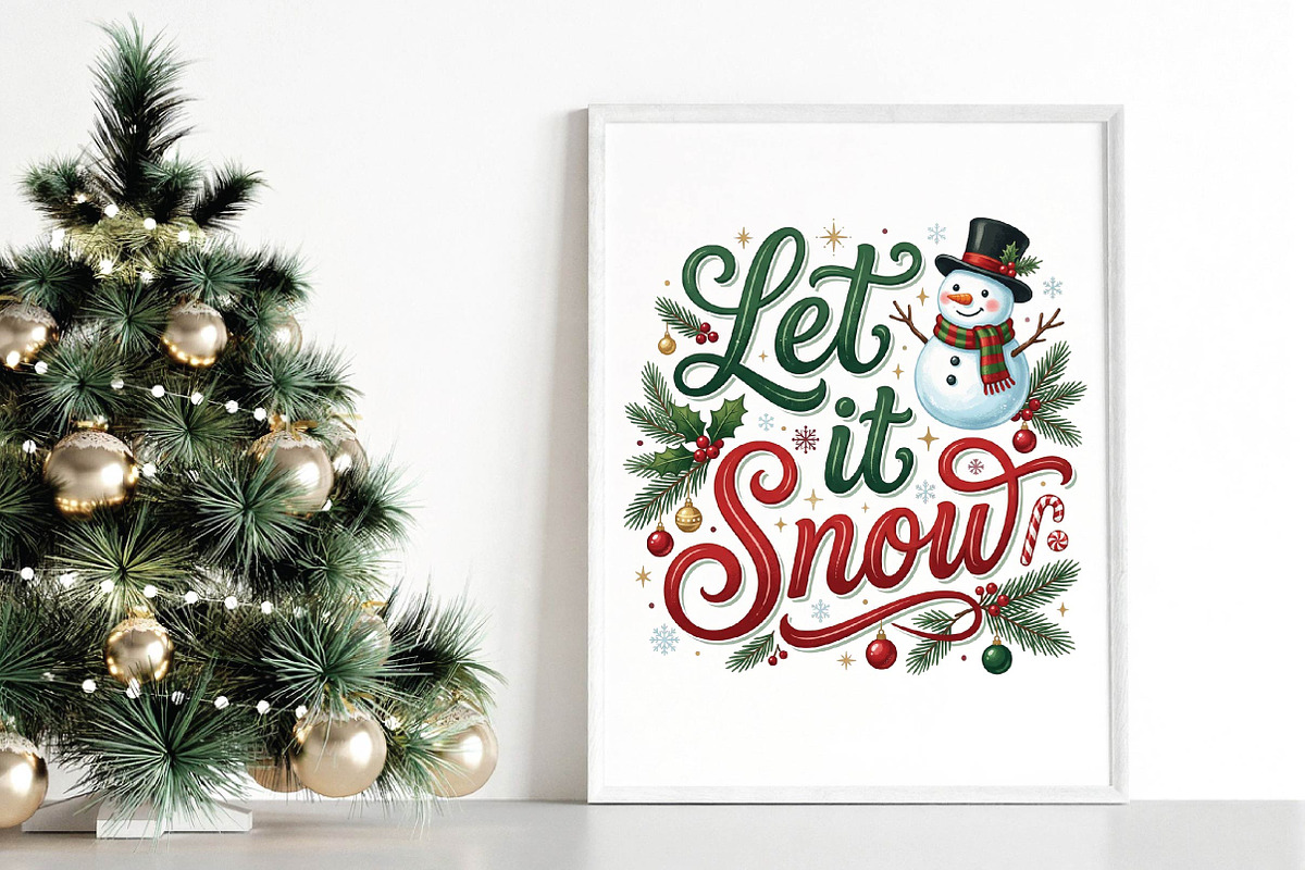 Let It Snow Christmas Sublimation, a Seasonal Illustration by DreamPrint404 (Photo 5 of 6)