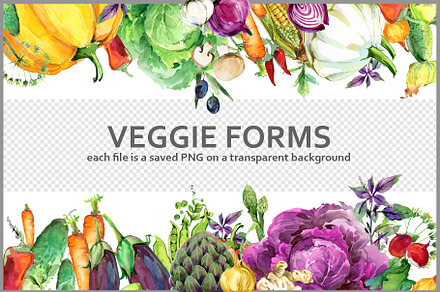 Watercolor Vegetables PNG