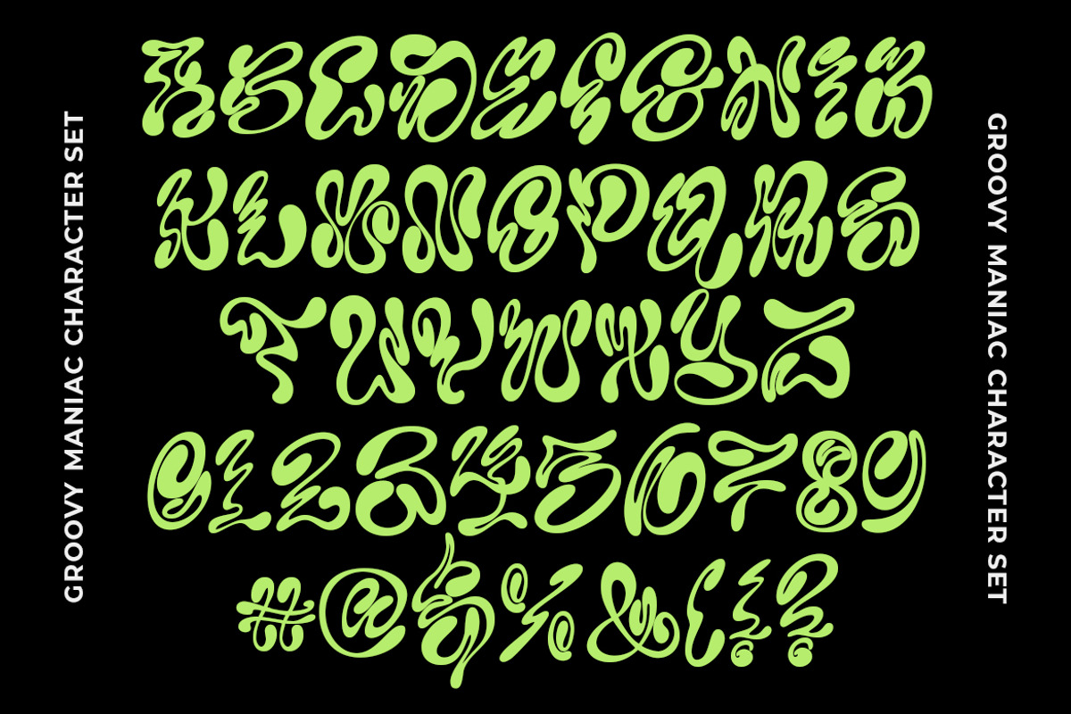 GF Maniac - Weird Display Font, a Handwritten Font by GroovyFontCo (Photo 7 of 7)