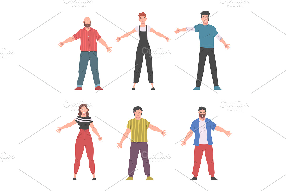Cheerful Young Man and Woman, a Person Illustration by TopVectors
