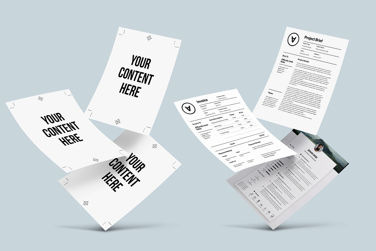 6 Floatings US Letter Mockups, an Object Graphic by Loudoun Design Co. (Photo 4 of 5)