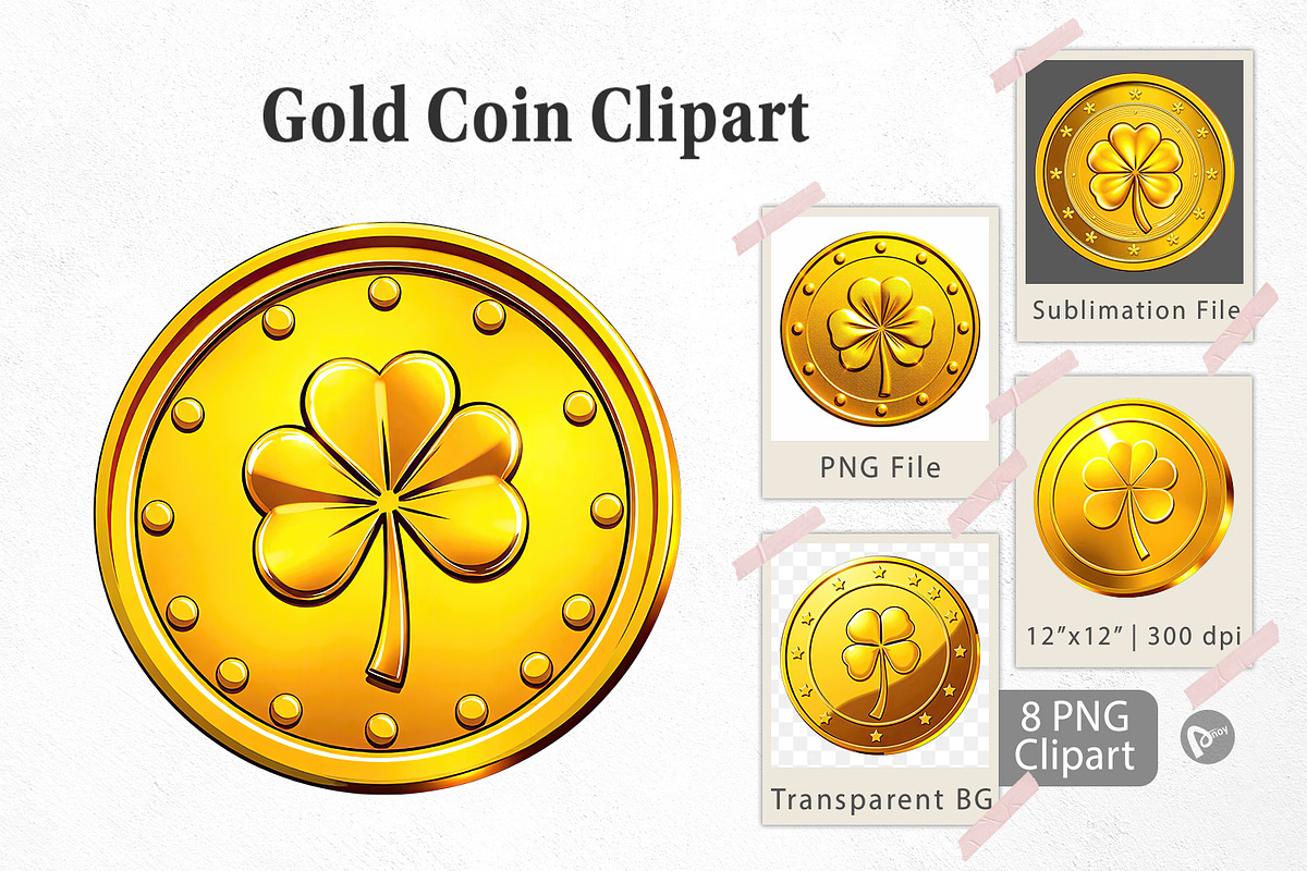 Gold Coin Clipart, a Graphic by Artnoy (Photo 1 of 5)