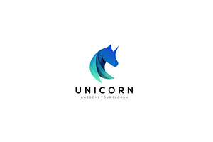 Unicorn Logo Design Vector Template