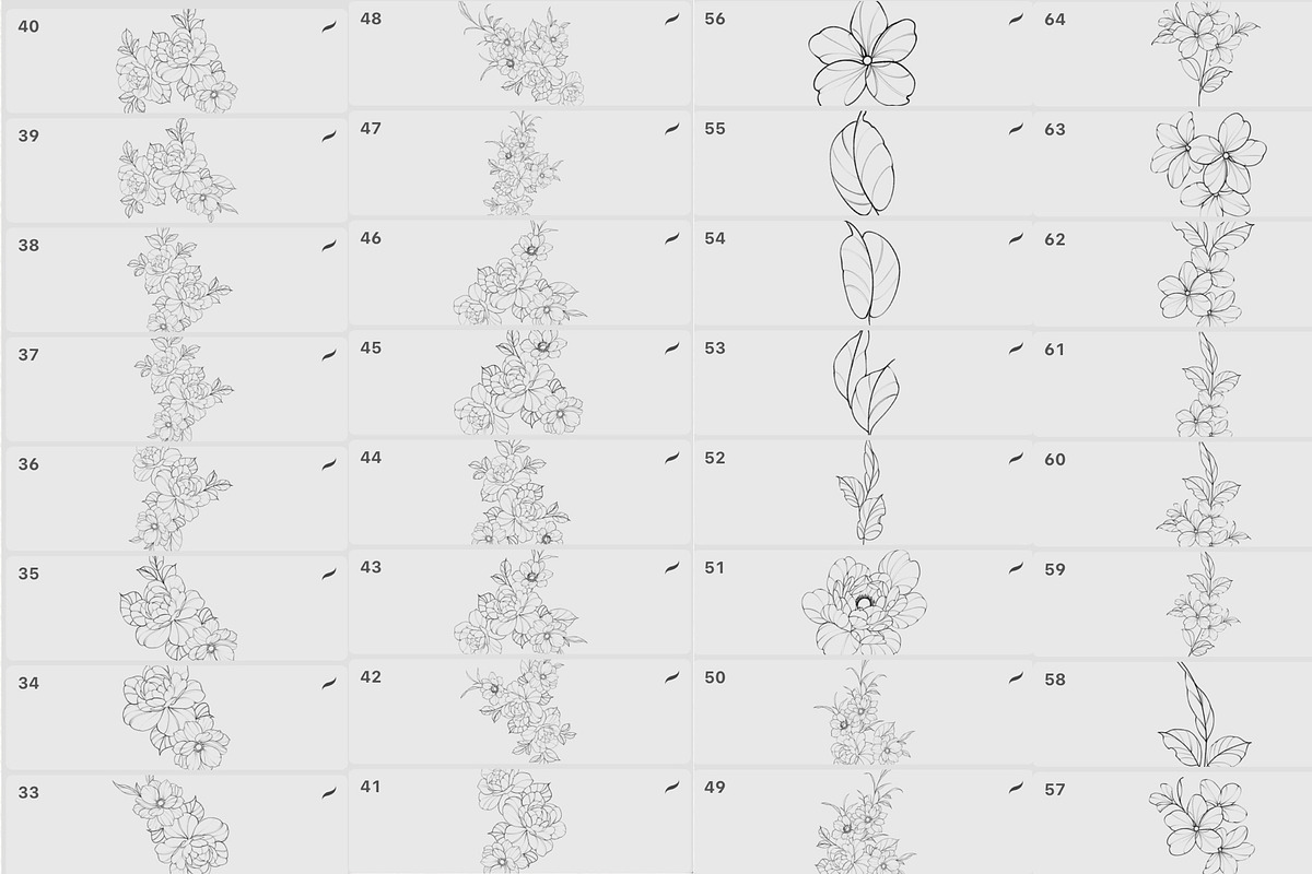 Procreate flower stamp, garden, a Brush Add-On by AnnaPolitmerskaja (Photo 4 of 5)