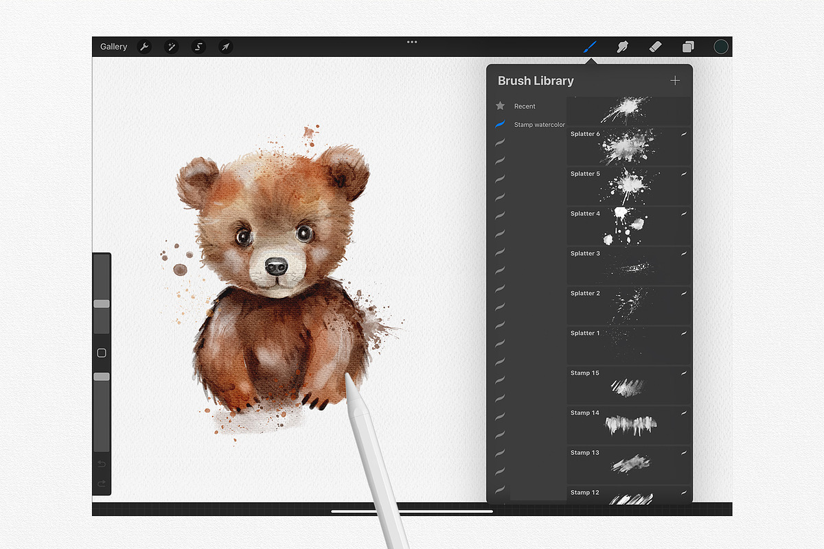 Watercolor Splatter Brushes, a Brush Add-On by Pattern + watercolor (Photo 2 of 5)