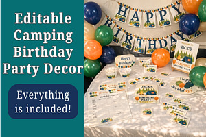 Camping Birthday Party Bundle
