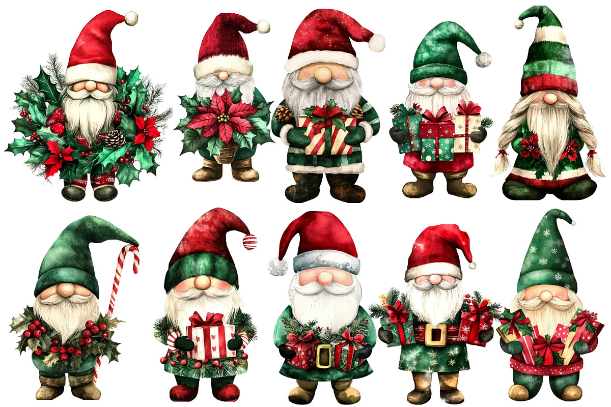 Christmas Gnomes Clipart, an Illustration by Designworld (Photo 2 of 5)