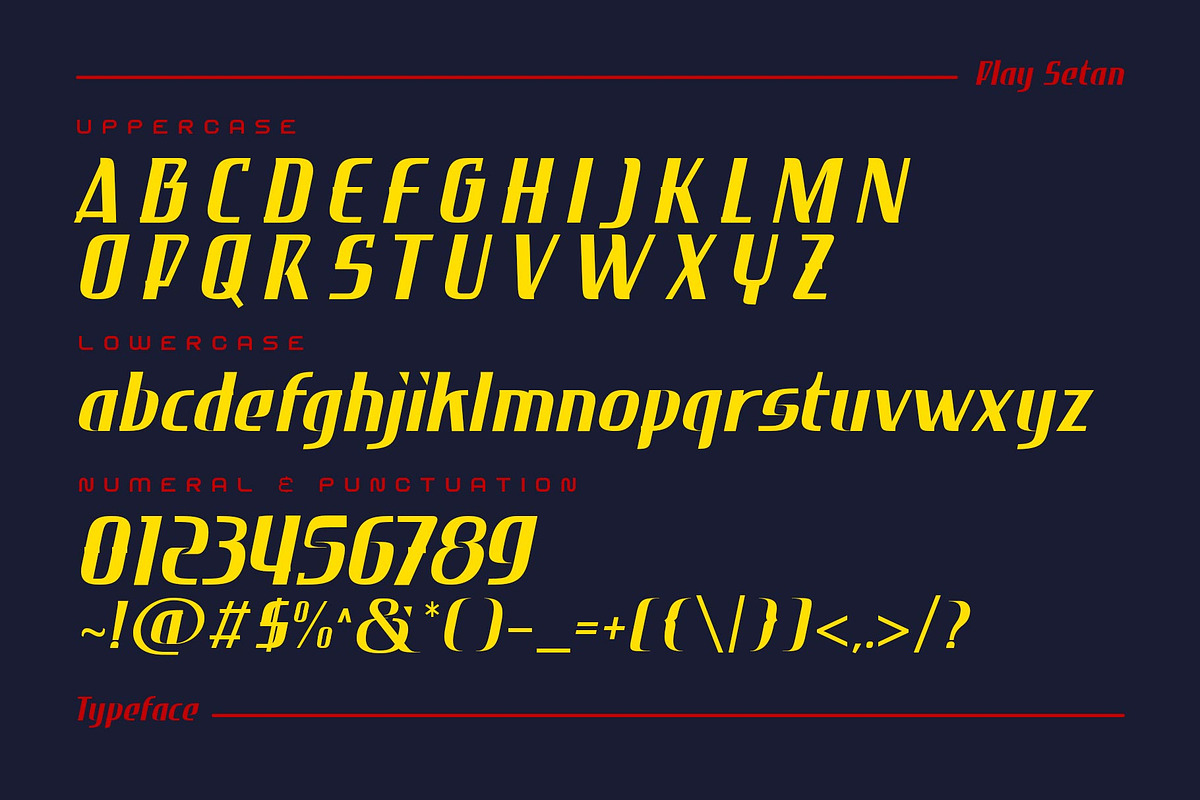 Play Setan Typeface, a Sans Serif Font by alit design (Photo 5 of 15)
