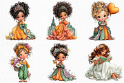 Cute Princesses PNG Clipart Bundle, a Seasonal Illustration by Craft Nest (Thumbnail 3 of 6)