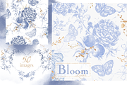 Flowers victorian baroque bundle, a Decorative Illustration by Edith’s World (Thumbnail 1 of 9)