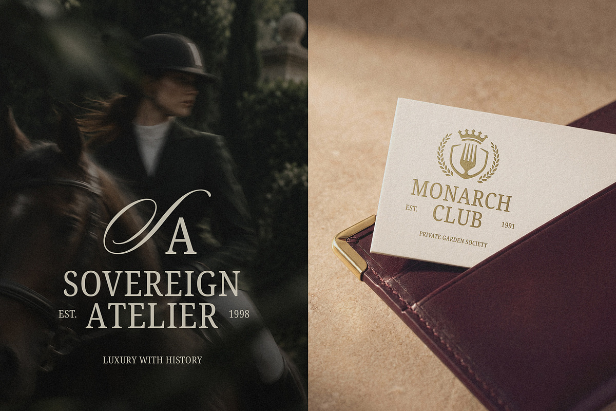 Old Money Vintage Logo Collection, a Branding & Logo Template by Vasya Kobelev (Photo 12 of 17)