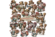 Snowman With Gift Clipart PNG, an Illustration by Memories By Lea (Thumbnail 1 of 17)