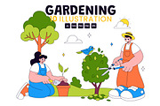 10 Gardening Vector Illustration, a Person Illustration by denayunebgt (Thumbnail 1 of 4)