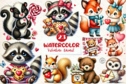 Valentine Woodland Animal Clipart, an Illustration by CreationArt (Thumbnail 1 of 5)