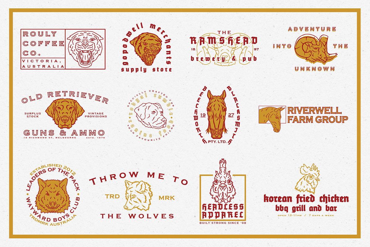 Vintage Animal Logos, an Animal Illustration by Justin Achammer (Photo 4 of 11)