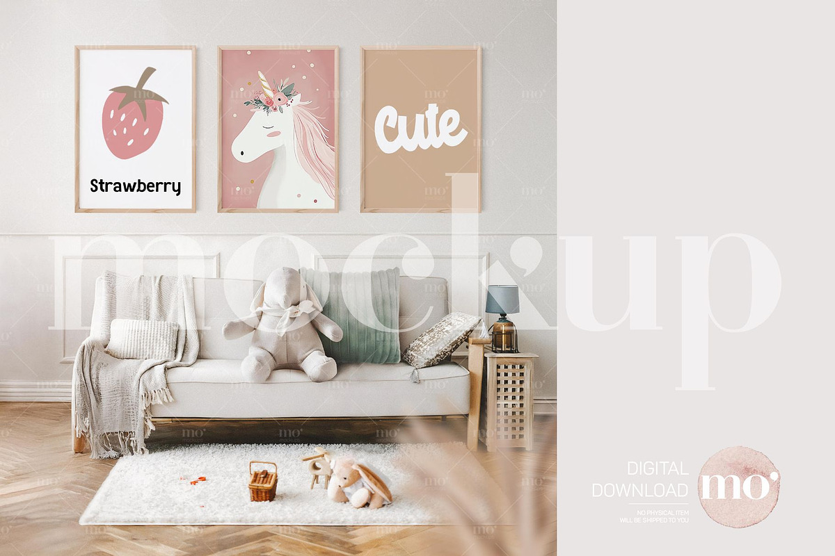 Kids Room Mockup Set of 3 Frames, a Product Mockup by MoMockups (Photo 3 of 5)