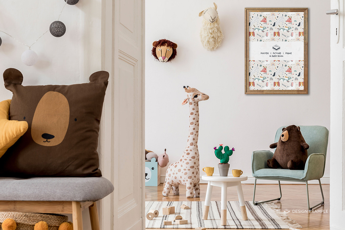 Portrait Frame in Baby Room Mock-up, a Print Template by Branda Keeps (Photo 23 of 30)