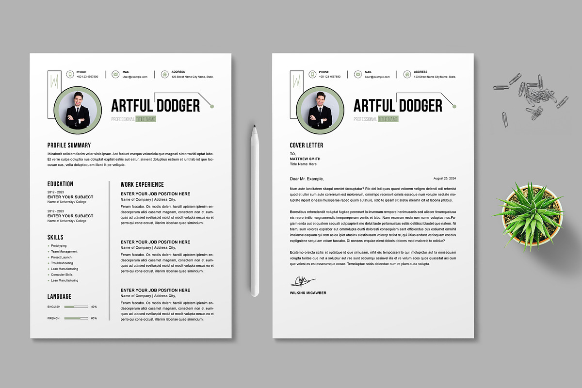Resume Template, a Resume Template by MightyDesign (Photo 1 of 7)