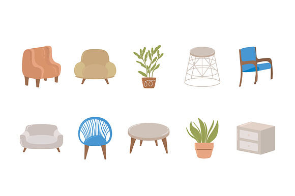 House Furniture Illustration Set preview 2