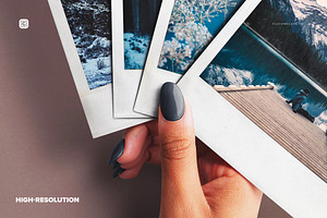 Hand Holding Instant Photo Mockup