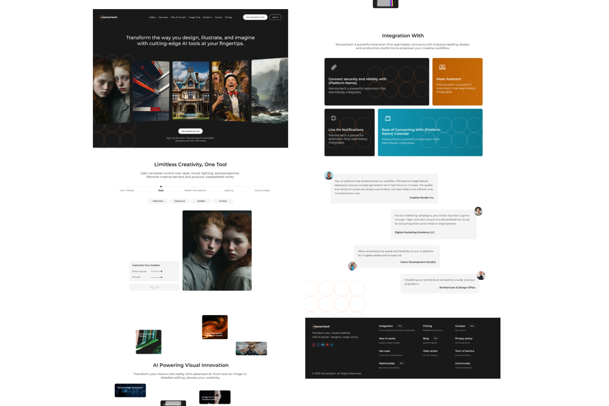 AI Image Generator Landing Page, a Landing Page Template by Wencory (Photo 4 of 6)