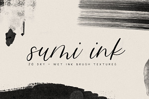 Sumi Brush Ink Textures