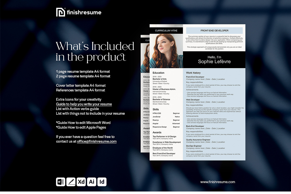 Front-end developer resume template, a Resume Template by FinishResume
