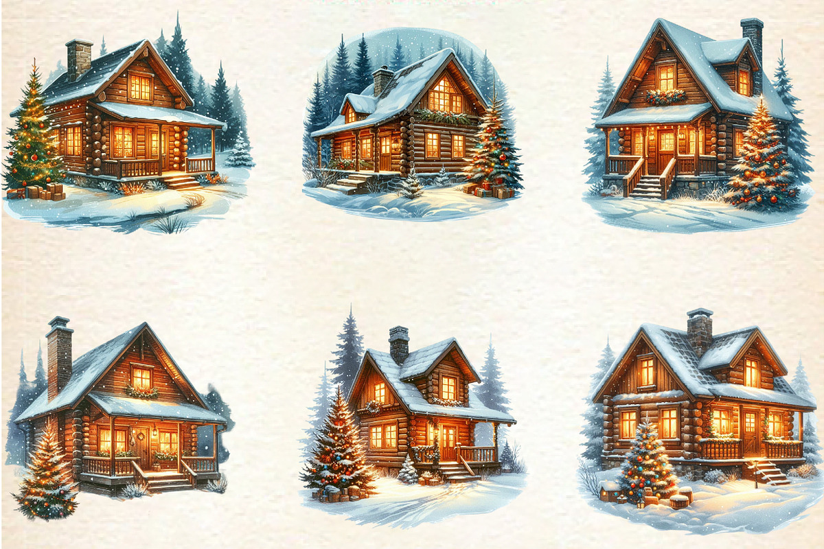 Christmas Winter Cabin Sublimation, an Illustration by DreamArtGraphic (Photo 6 of 6)