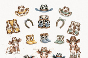 Cowboy Hareford Cow Western Baby, an Animal Illustration by Invite to Clipart (Thumbnail 2 of 7)
