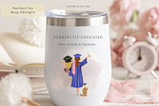 Graduation Girl with Cats Clipart, a Person Illustration by ColorfulPT (Thumbnail 2 of 6)