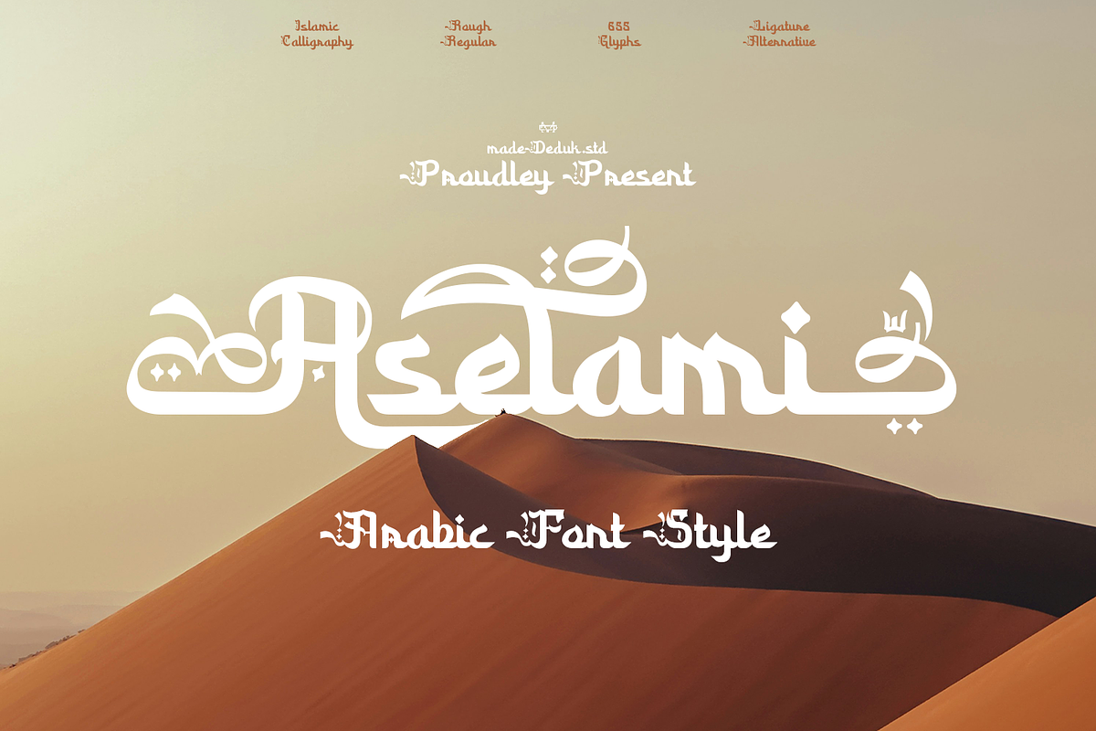 Aselami Islamic Font, a Script Font by madeDeduk (Photo 1 of 10)