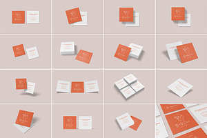 Square Business Card Mockup Bundles