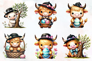 Easter Day Highland Cow Clipart, an Illustration by RobertsArt (Thumbnail 3 of 7)