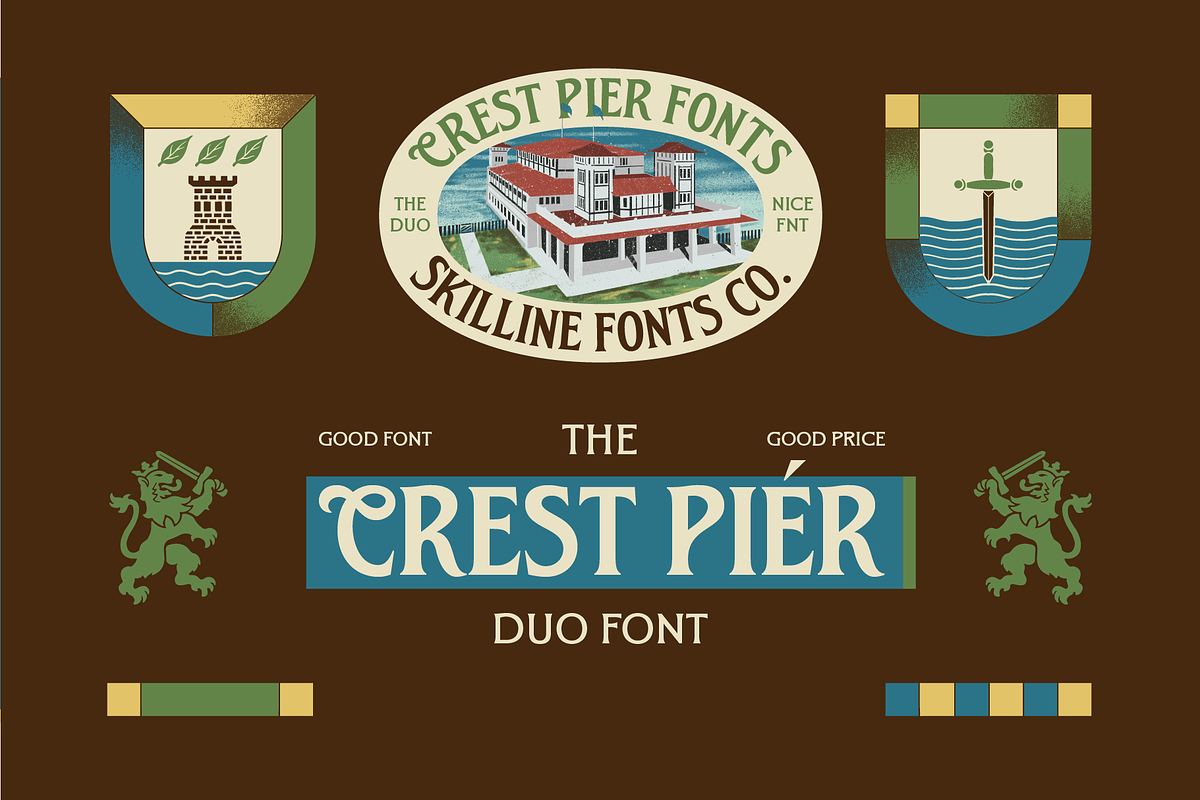 SFC Crest Pier - Duo Font + Extras, a Handwritten Font by Skilline Supply Co. (Photo 15 of 15)