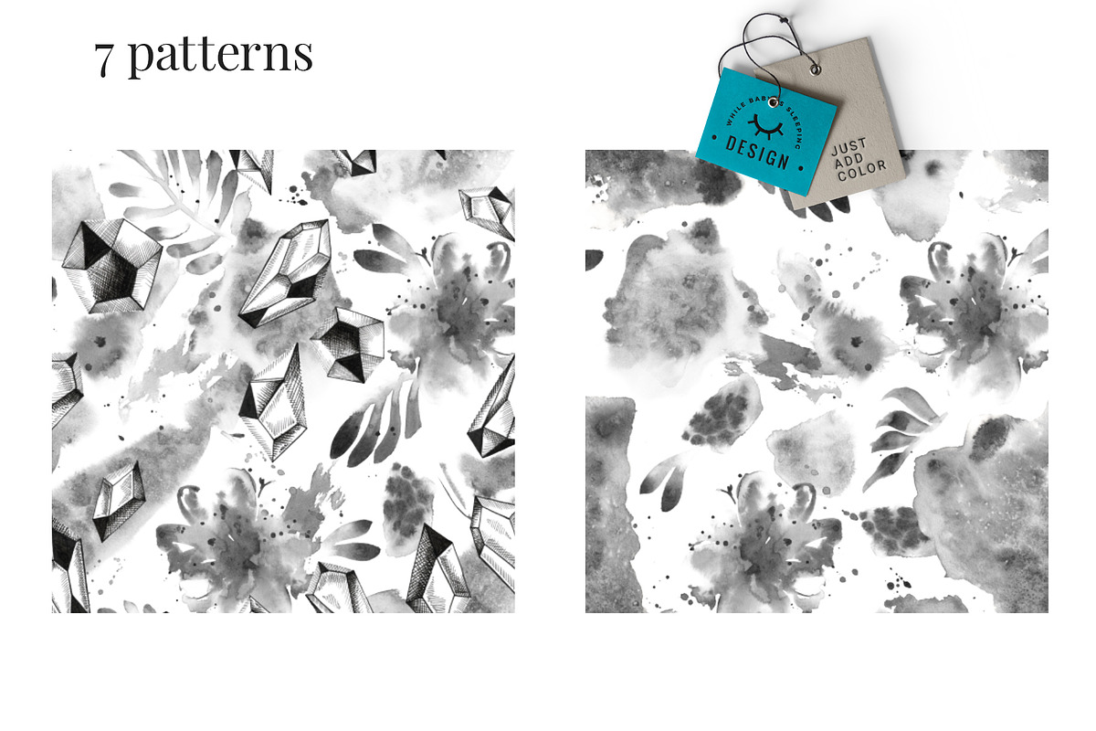 Black Ink Flowers and Watercolor, an Illustration by WBS Design (Photo 23 of 26)