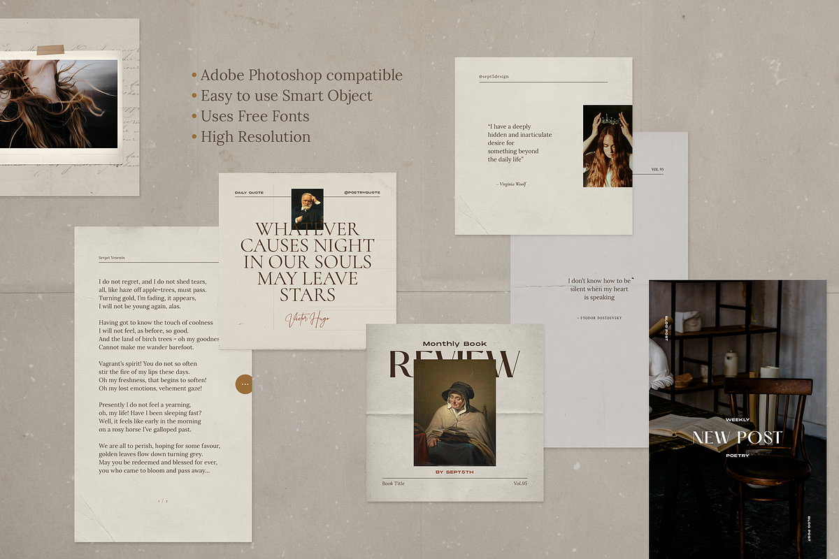 Writers Poets Social Media Templates, a Social Media Template by September 5th (Photo 3 of 17)