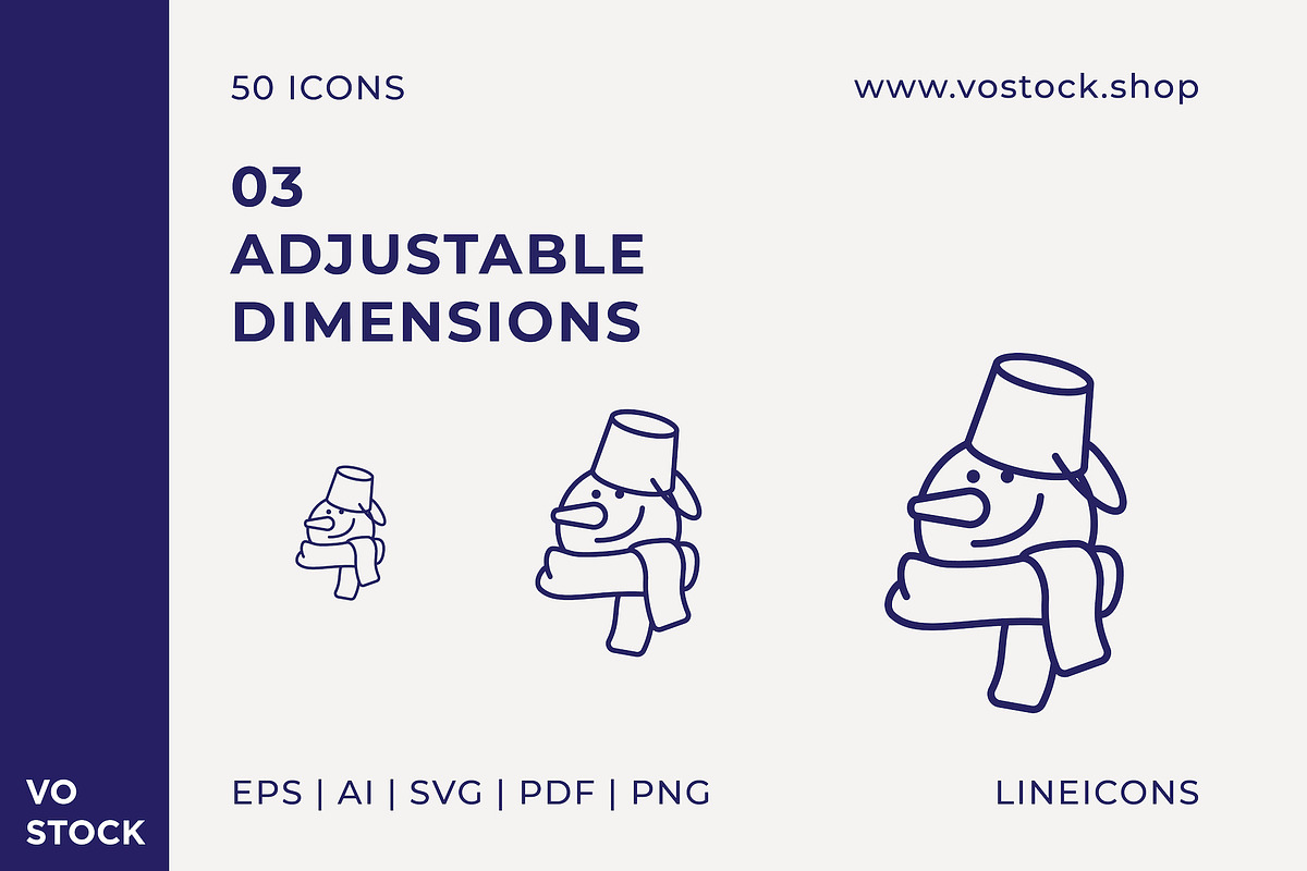 50 Christmas Icons, an Outline Icon by vo.stock (Photo 5 of 6)