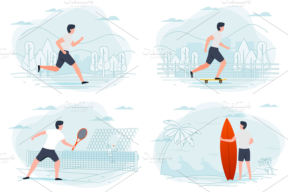 Summer Activities Illustrations Set, a Healthcare Illustration by Tashal (Photo 3 of 8)