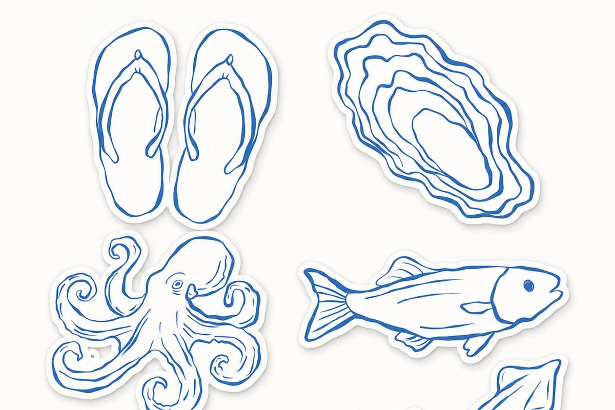 Coastal Doodles Line Art Bundle, an Animal Illustration by Fins and Fiction (Photo 8 of 9)